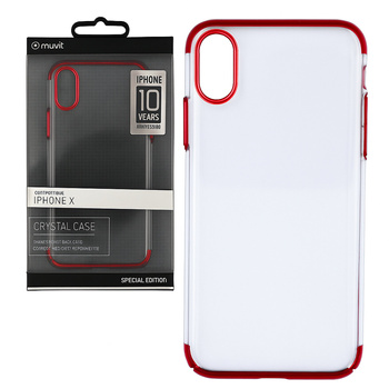 Etui clear case MUVIT do iPhone X czerwony