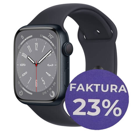 Apple Watch S8 45mm Czarny GPS 